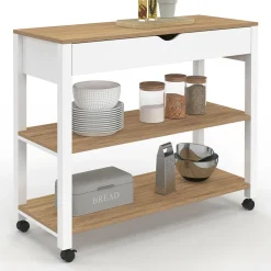 Desserte de cuisine XXL plan de travail 110 cm et tiroir