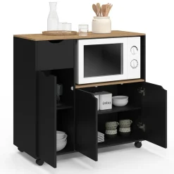 Desserte micro-onde xxl bois noir