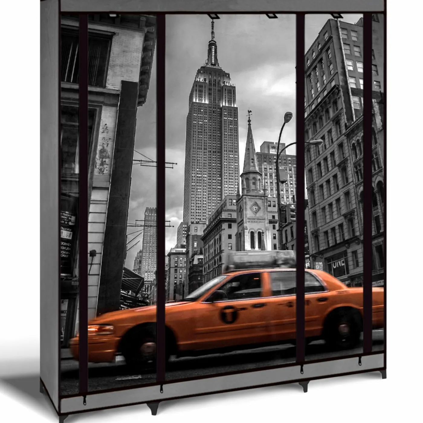Dressing armoire en tissu imprimé New York