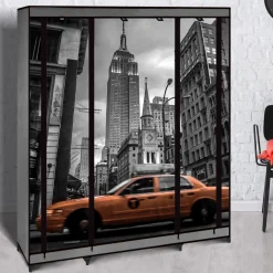 Dressing armoire en tissu imprimé New York