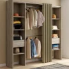 Dressing double extensible en bois 120/180 x 180 cm