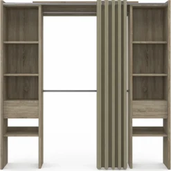 Dressing double extensible en bois 120/180 x 180 cm