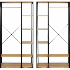 Dressing ouvert industriel 167 cm double penderie