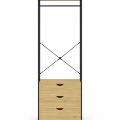 Dressing penderie 3 tiroirs L.60 cm design industriel