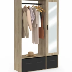 Dressing penderie avec étagères et rangements noirs