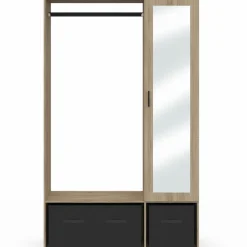 Dressing penderie avec étagères et rangements noirs