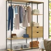 Dressing penderie avec étagères et 2 tiroirs L. 130 cm design industriel