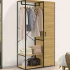 Dressing penderie étagères avec porte L. 90 cm design industriel