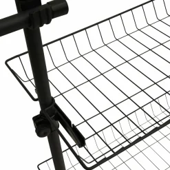 Dressing télescopique extensible 5 penderies 2 paniers en métal noir