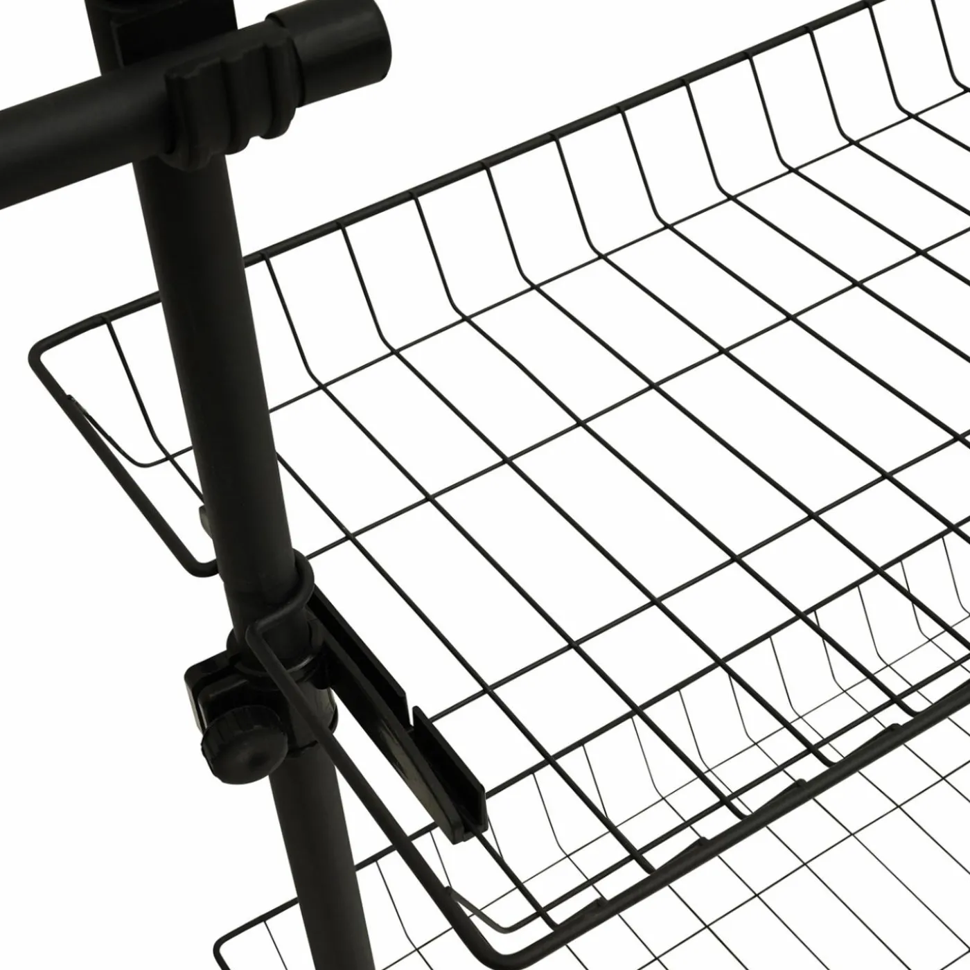 Dressing télescopique extensible 5 penderies 2 paniers en métal noir