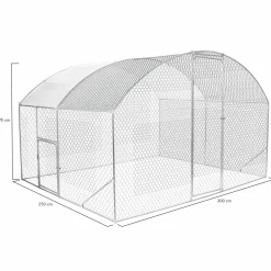 Enclos poulailler 7,5 m 2 avec toit dôme