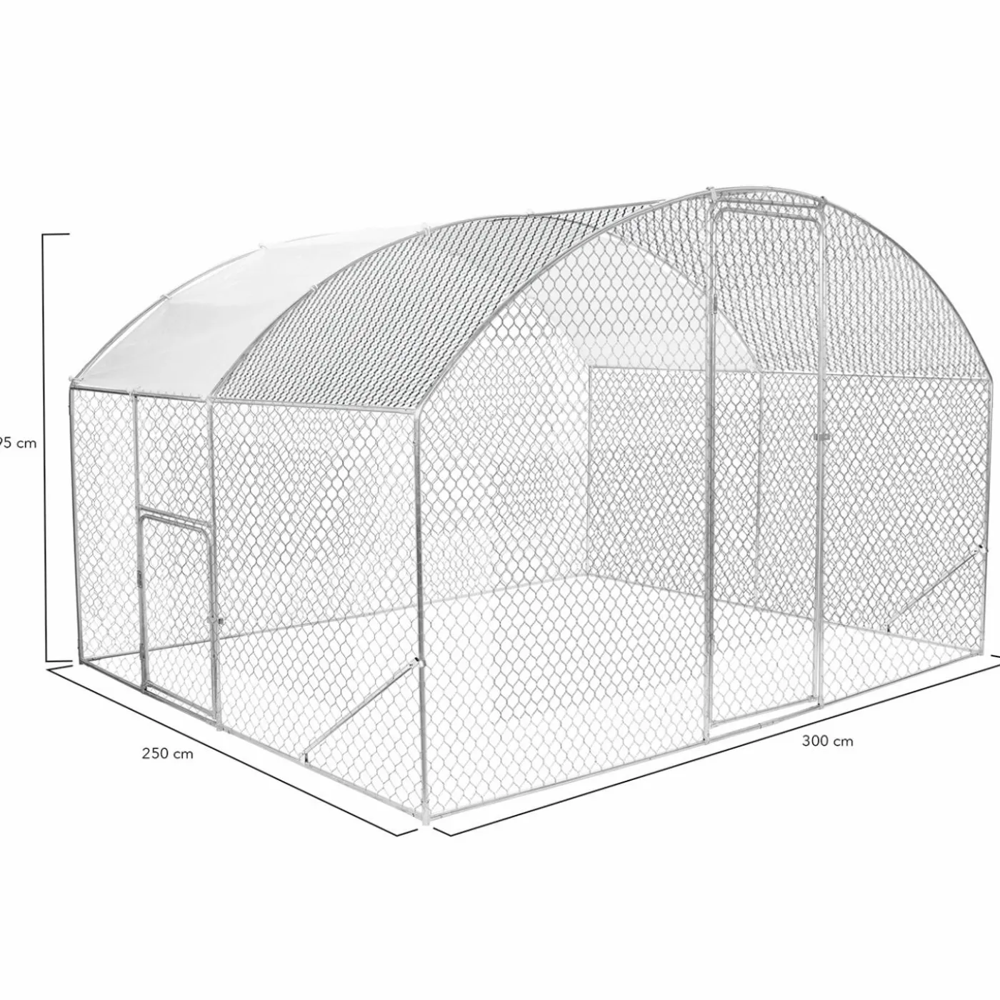 Enclos poulailler 7,5 m 2 avec toit dôme