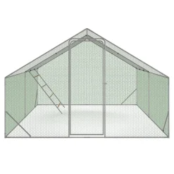 Enclos poulailler 12 m² en acier galvanisé avec perchoir