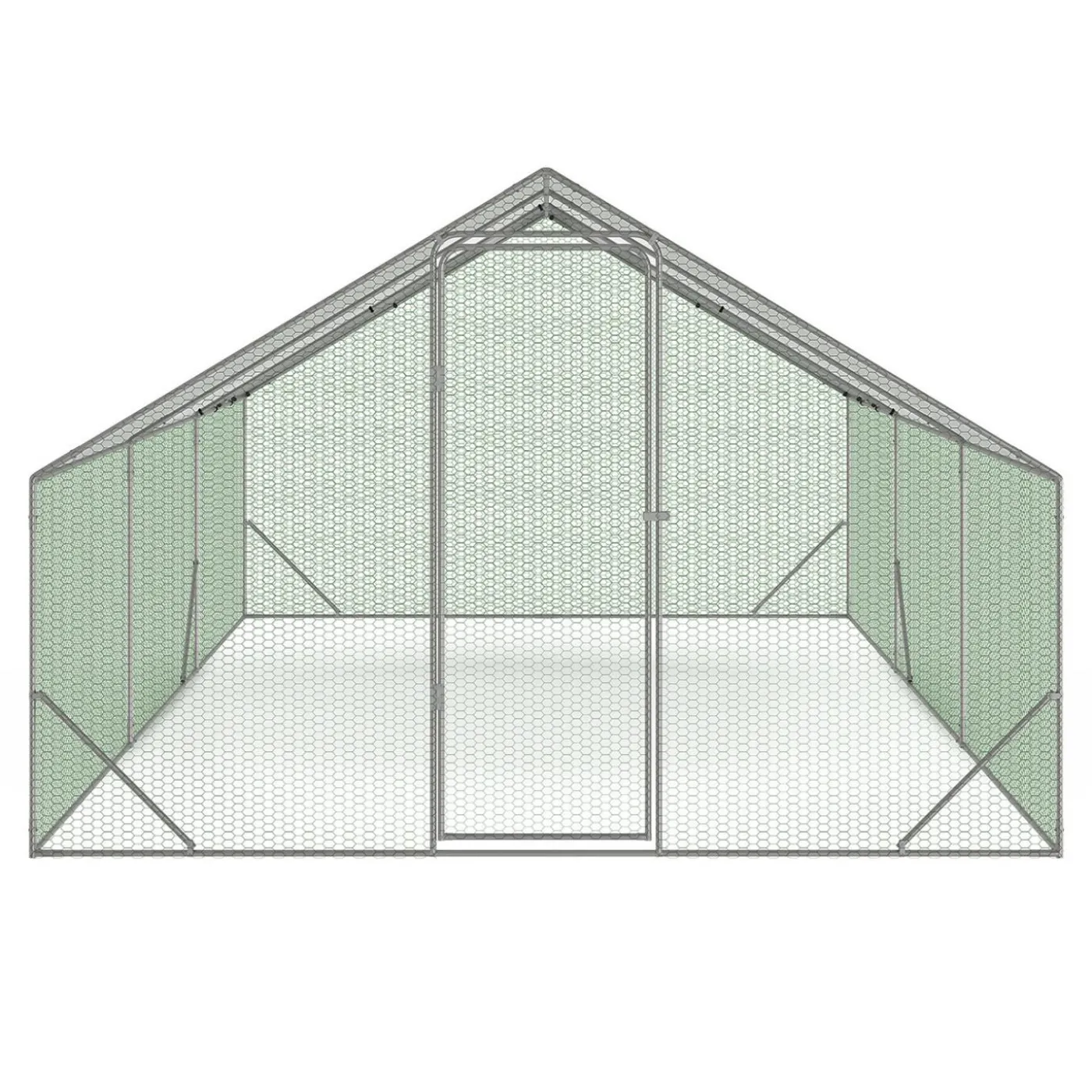 Enclos poulailler 18 m2 parc grillagé 6x3m acier galvanisé