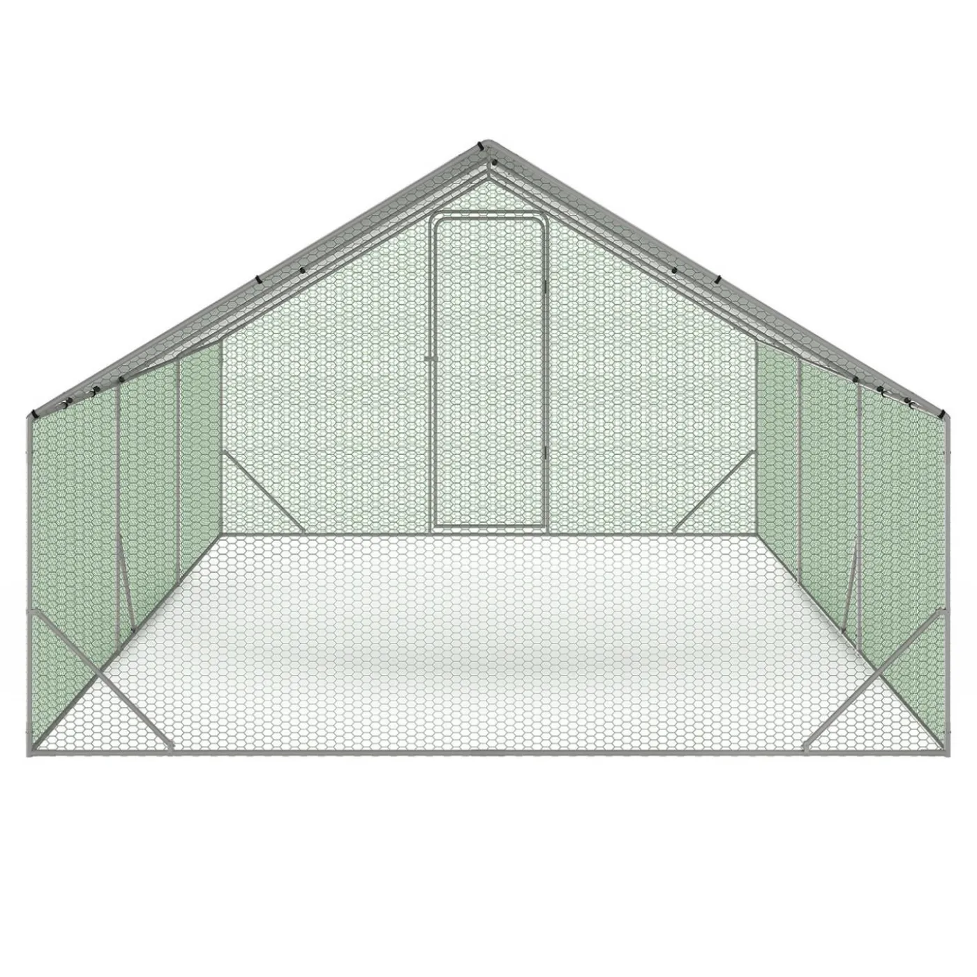 Enclos poulailler 18 m2 parc grillagé 6x3m acier galvanisé