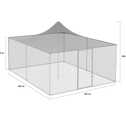 Enclos poulailler acier galvanisé 12m² 3x4 m