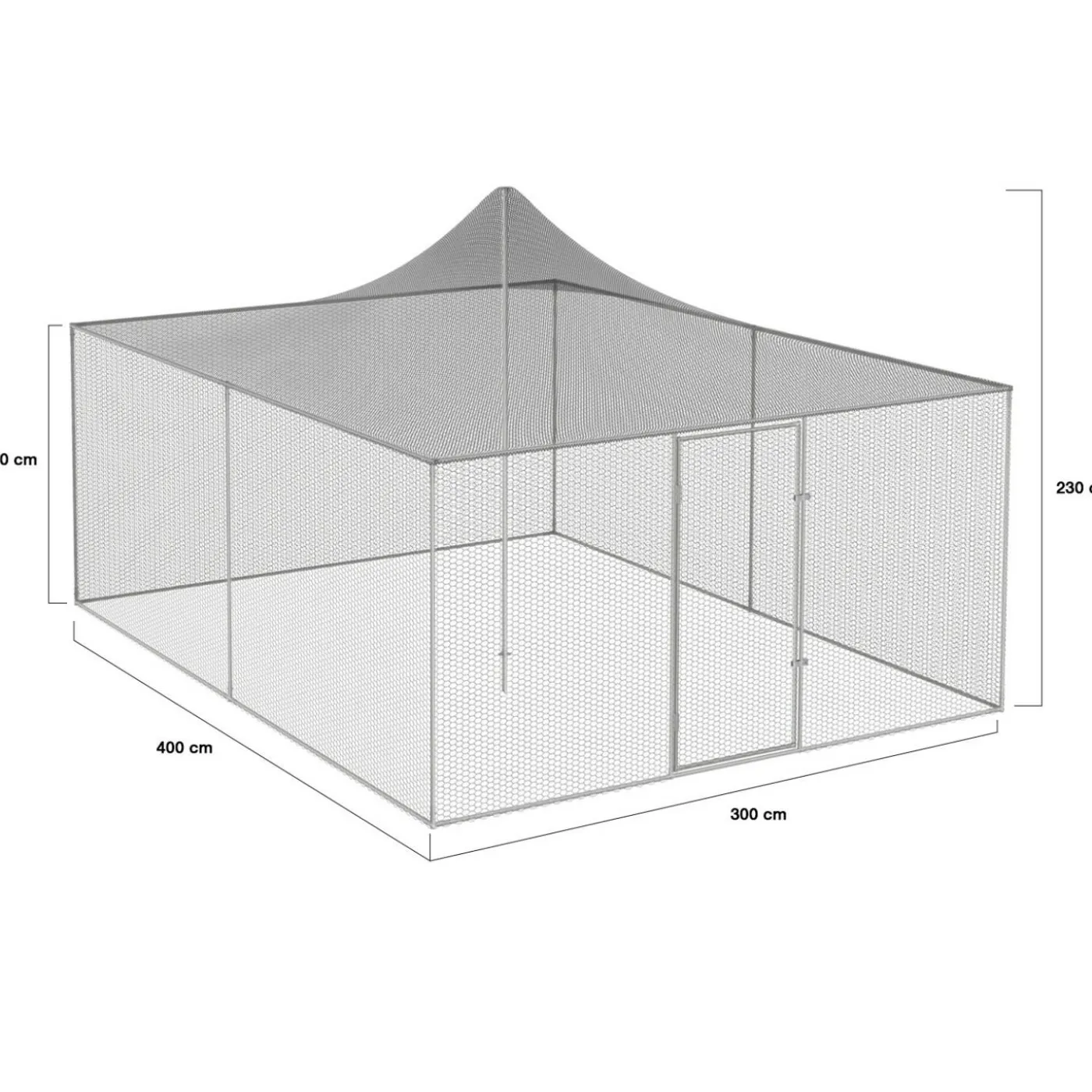 Enclos poulailler acier galvanisé 12m² 3x4 m