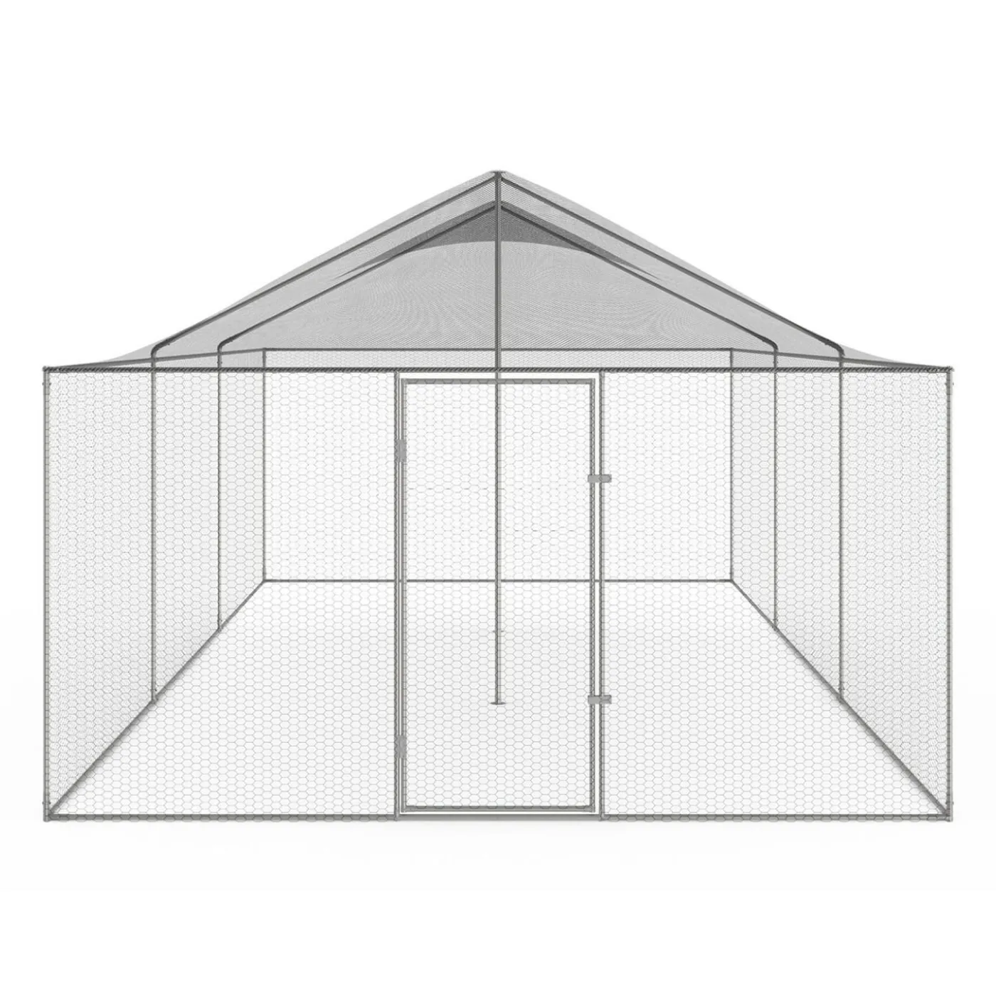 Enclos poulailler en acier galvanisé 18 m² 6x3 m volière extérieure XXL