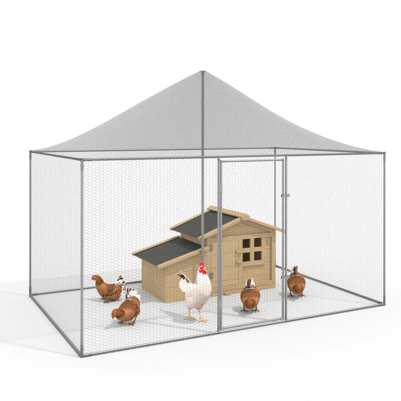 Enclos poulailler en acier galvanisé 6 m² 3x2 m volière extérieure