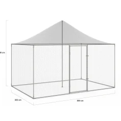 Enclos poulailler en acier galvanisé 6 m² 3x2 m volière extérieure
