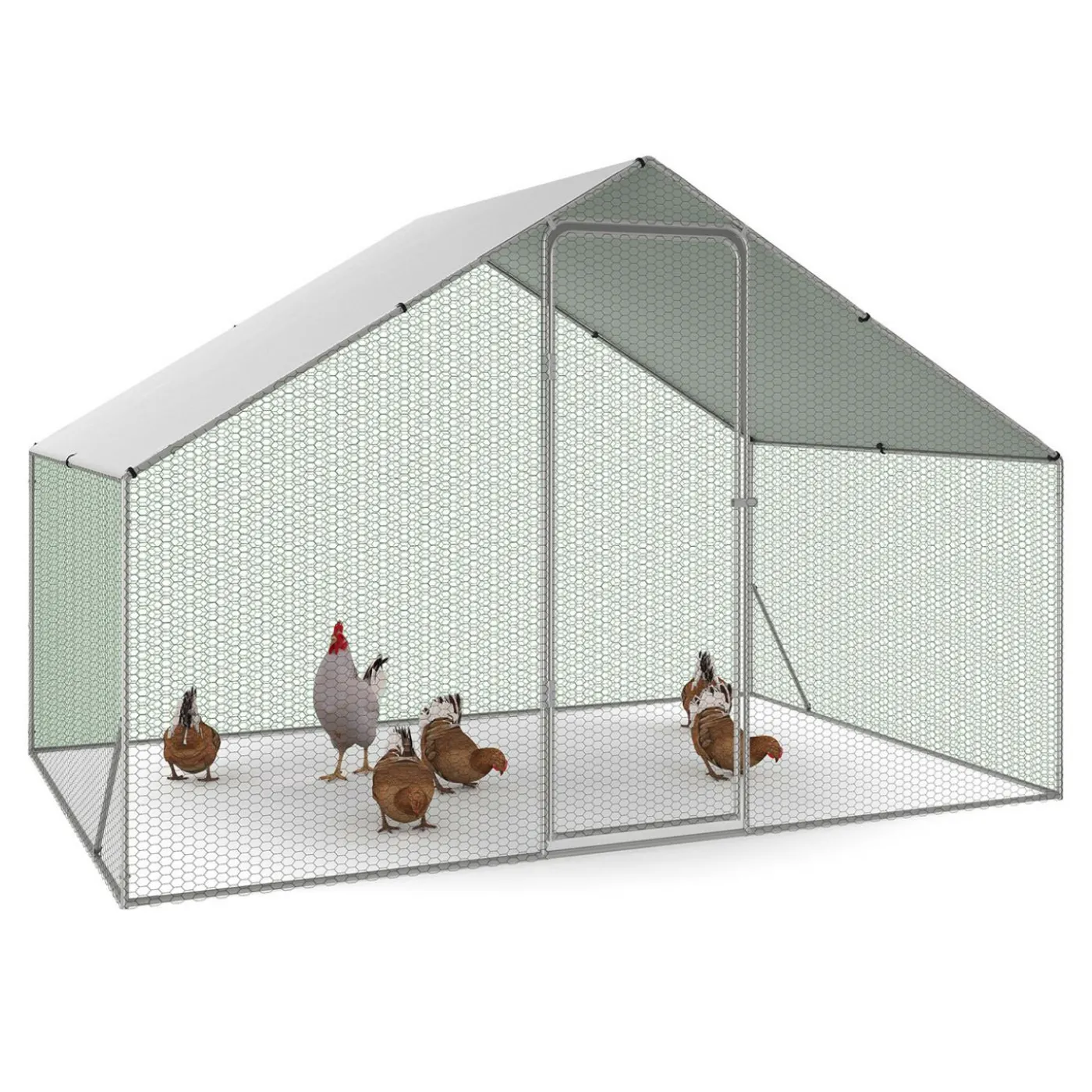 Enclos poules 6 m2 parc grillagé 3x2m acier galvanisé