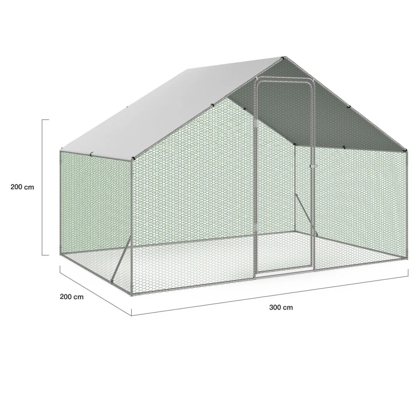Enclos poules 6 m2 parc grillagé 3x2m acier galvanisé