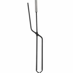 Ensemble d'accessoires de cheminée noir inox avec support
