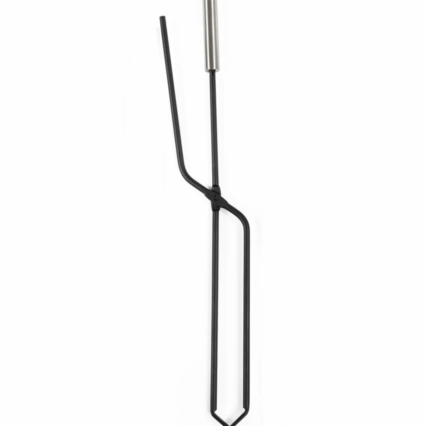 Ensemble d'accessoires de cheminée noir inox avec support
