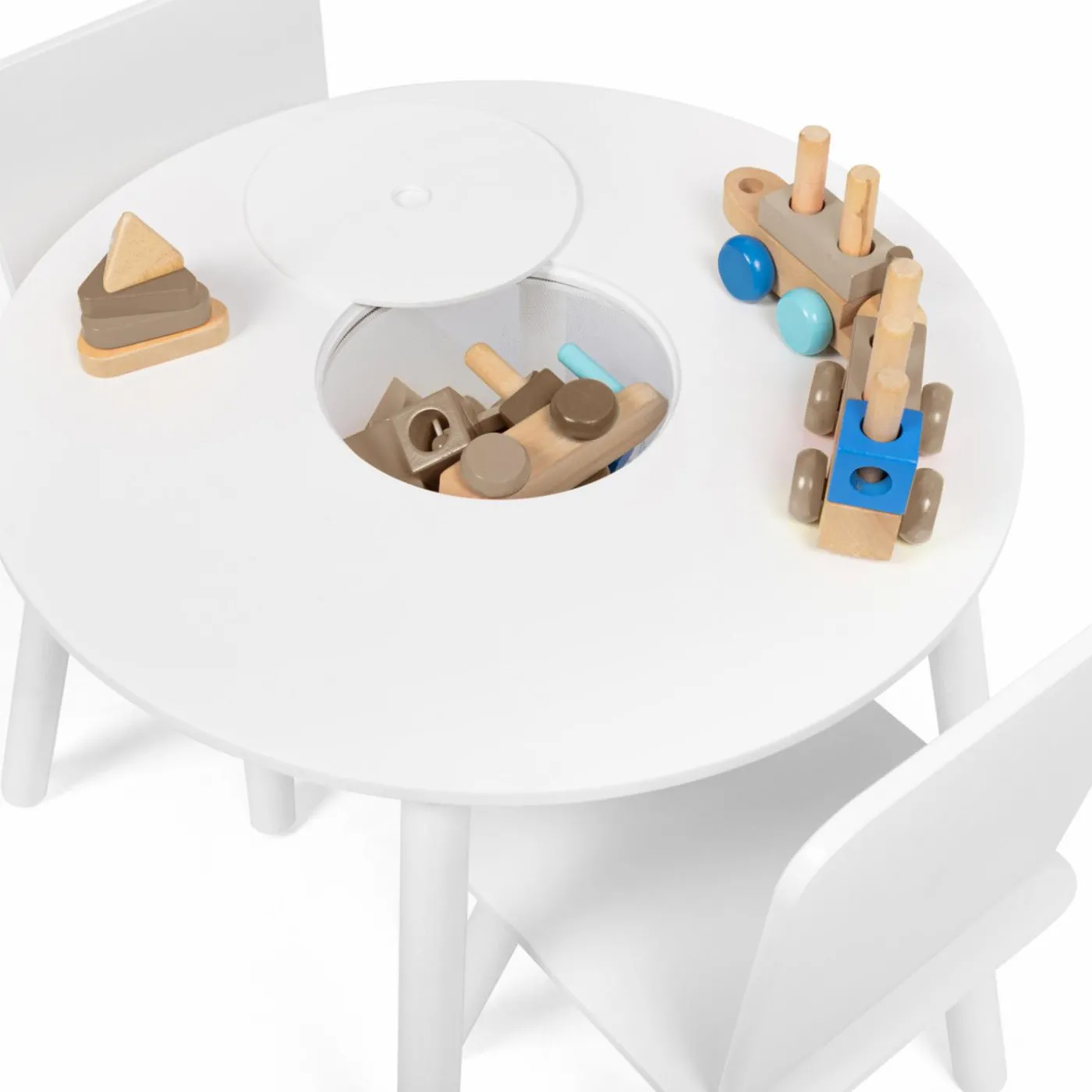 Ensemble de table et chaises pour enfant en bois blanc