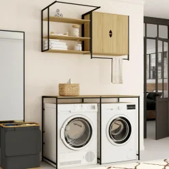 Ensemble pour machine à laver et sèche-linge design industriel