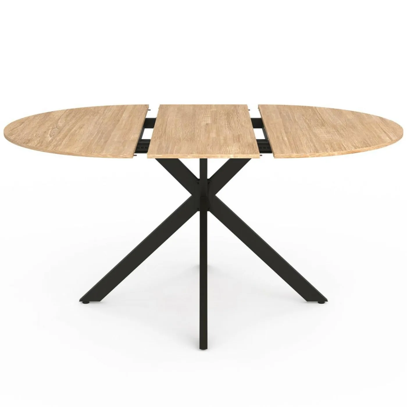 Ensemble table à manger ronde extensible 110 - 150 cm et 4 chaises en velours gris foncé