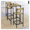Ensemble table de bar carrée 60 cm et 2 chaises de bar design industriel