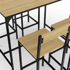 Ensemble table de bar et 4 chaises de bar industrielles
