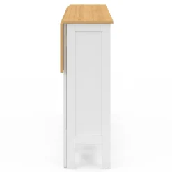 Ensemble table de bar ilot et 2 tabourets bois blanc plateau façon hêtre
