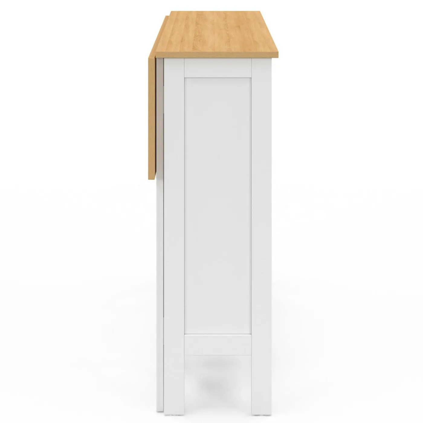 Ensemble table de bar ilot et 2 tabourets bois blanc plateau façon hêtre