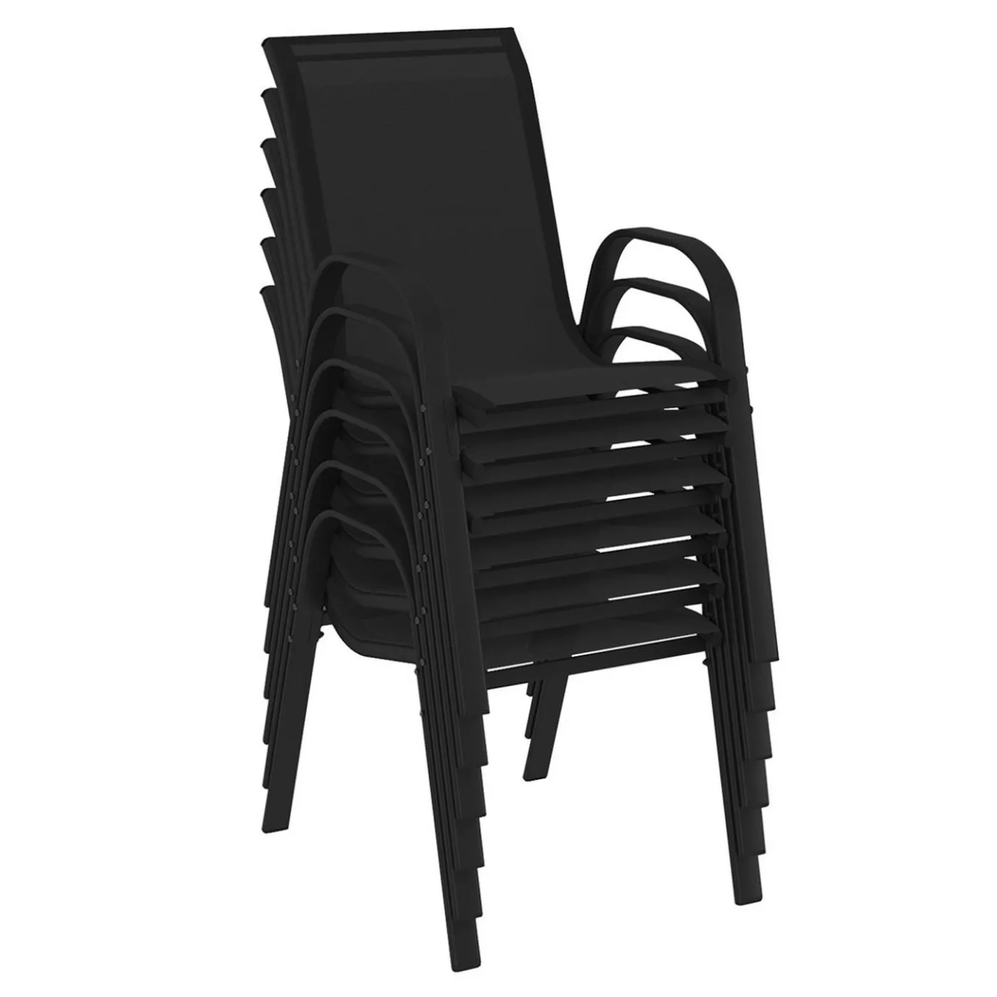 Ensemble table et chaise salon de jardin 8 personnes pied araignée noir