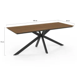 Ensemble table et chaise salon de jardin 8 personnes pied araignée noir