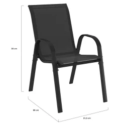 Ensemble table et chaise salon de jardin 8 personnes pied araignée noir