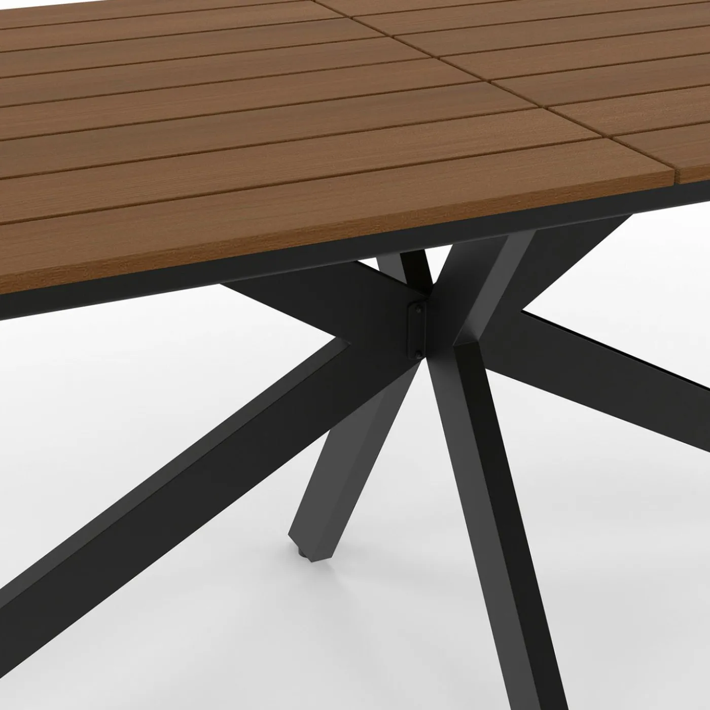 Ensemble table et chaise salon de jardin 8 personnes pied araignée noir