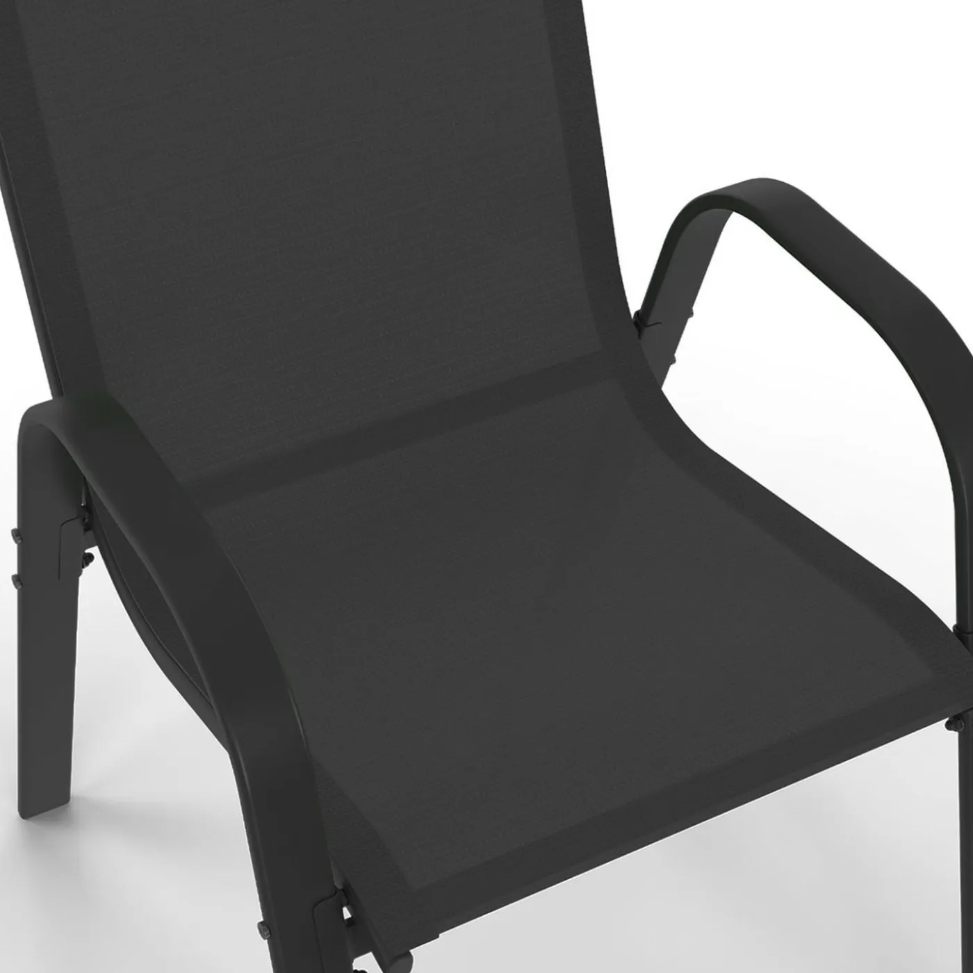 Ensemble table et chaise salon de jardin 8 personnes pied araignée noir