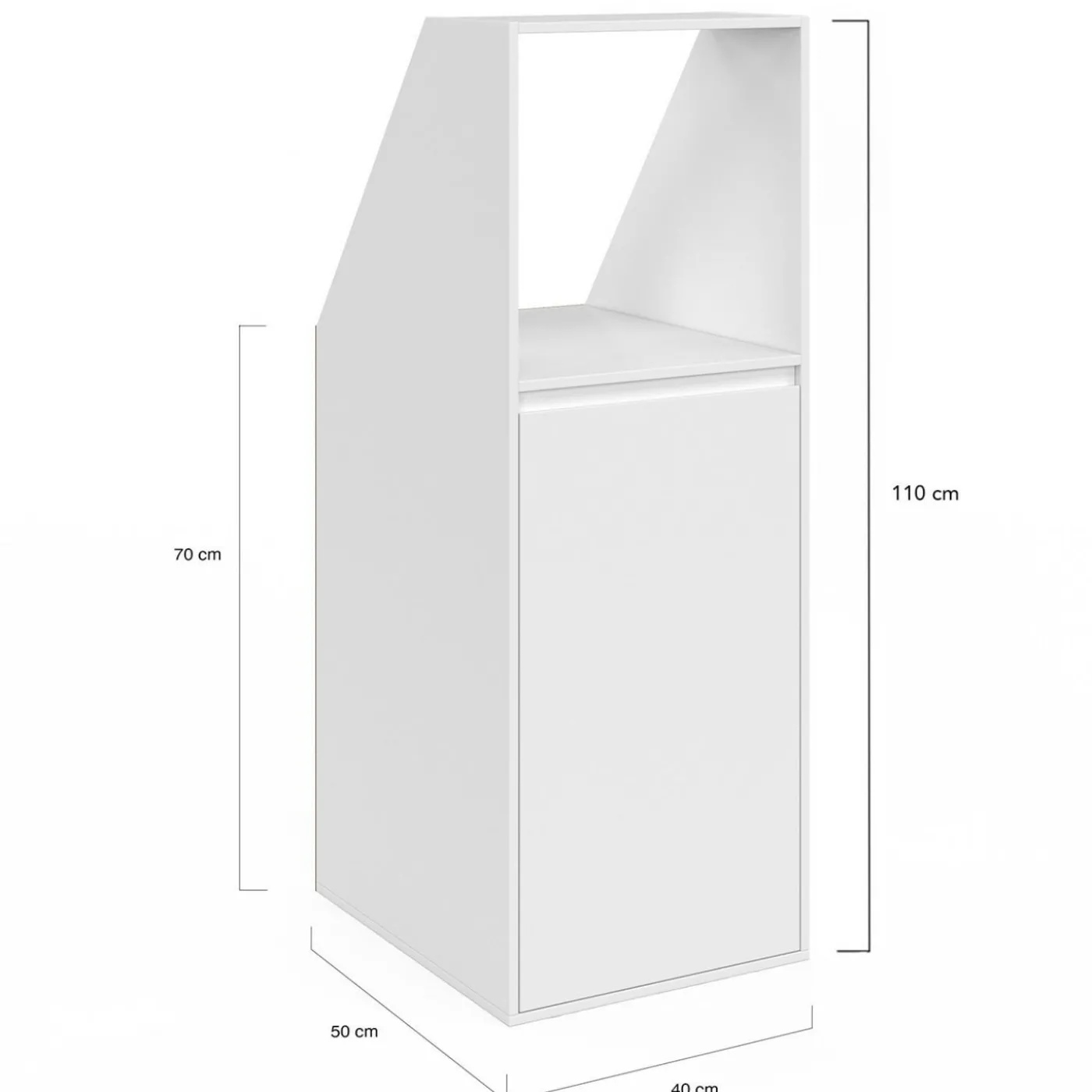 Ensemble étagère 2 niveaux, armoire 2 portes et 1 porte + 1 niche sous pente Blanche