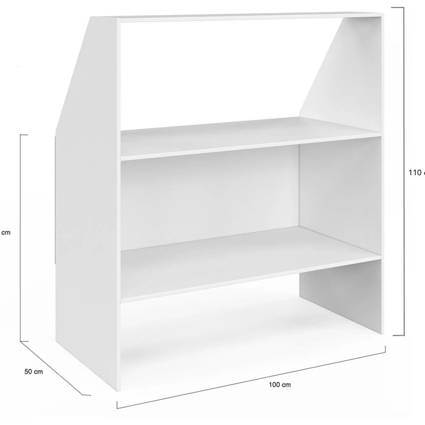 Ensemble étagère 2 niveaux, armoire 2 portes et 1 porte + 1 niche sous pente Blanche