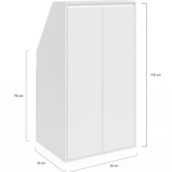 Ensemble étagère 2 niveaux, armoire 2 portes et 1 porte + 1 niche sous pente Blanche