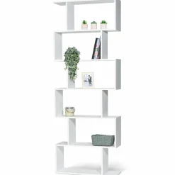 Etagère blanche en S 6 niveaux