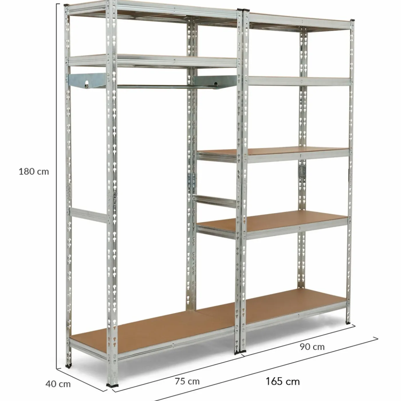 Etagère charge lourde 8 plateaux avec vestiaire