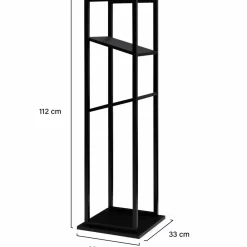 Etagère de rangement pour bois de chauffage en acier noir