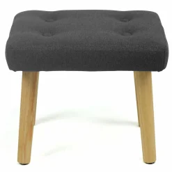 Fauteuil avec repose pieds en tissu gris anthracite style scandinave