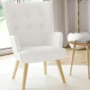 Fauteuil bouclette blanche style scandinave