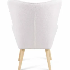 Fauteuil bouclette blanche style scandinave