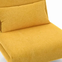 Fauteuil convertible en lit 80x190cm tissu jaune
